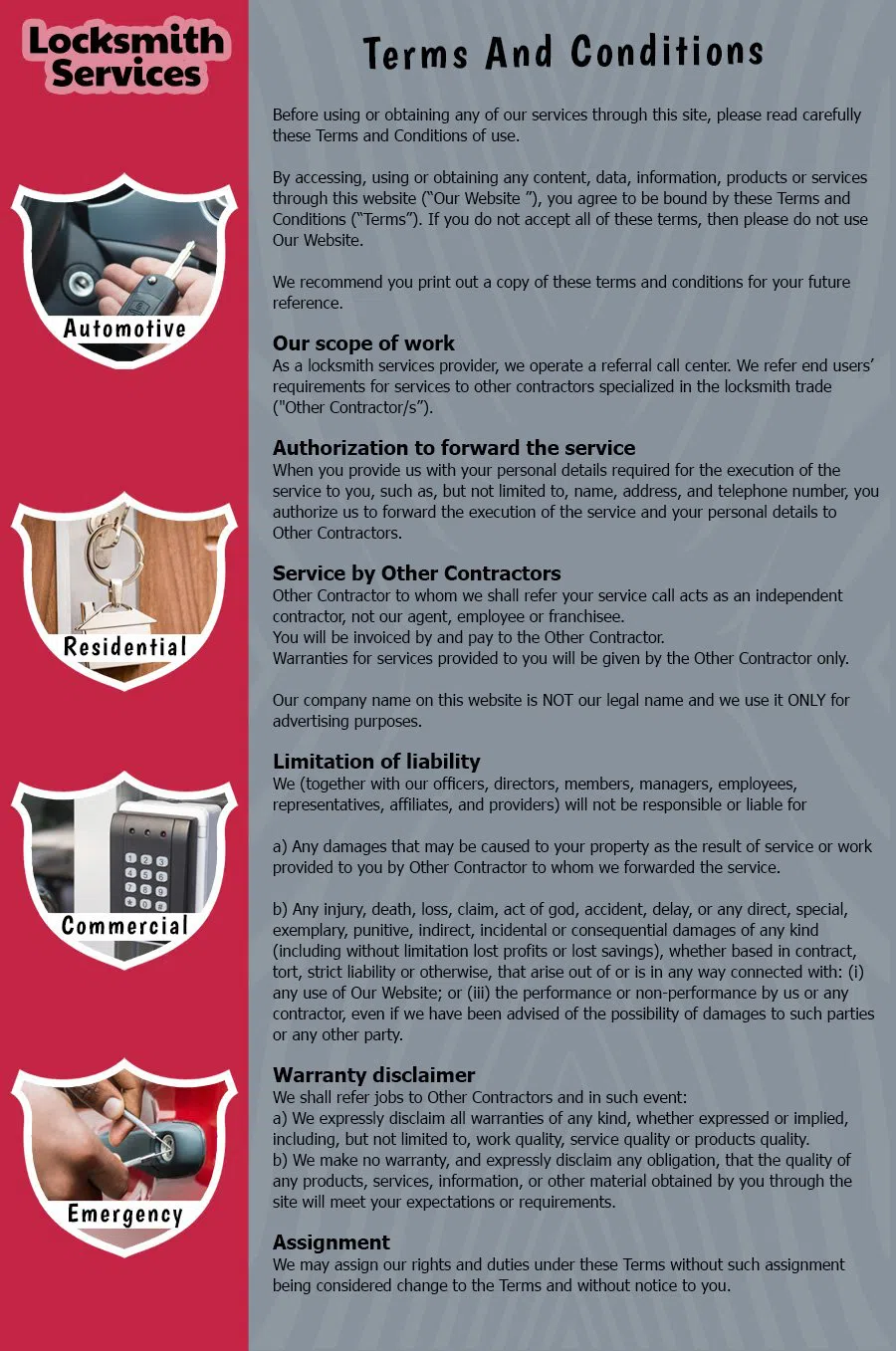 Locksmith Of Pittsburgh  Pittsburgh, PA 412-226-6528 - TermsAndCondition-14